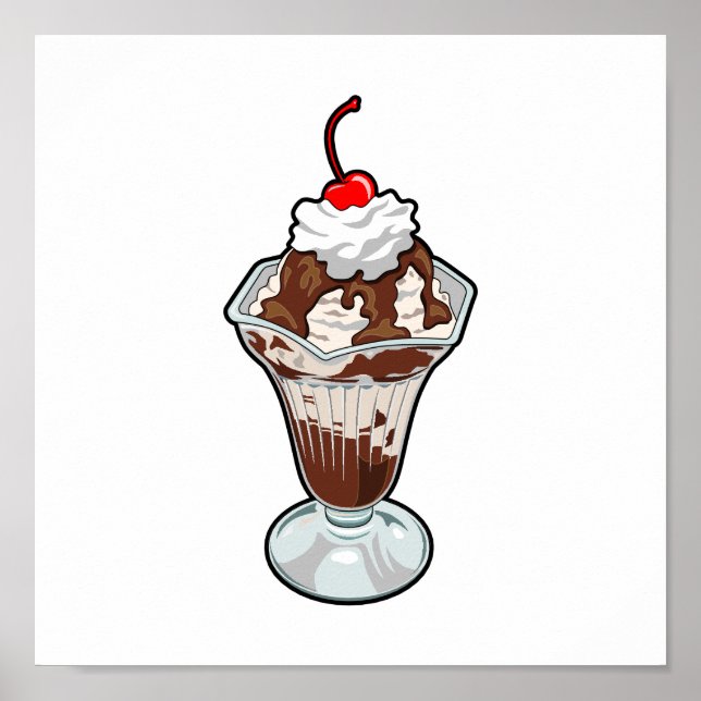 Poster Crème glacée Sundae (Devant)