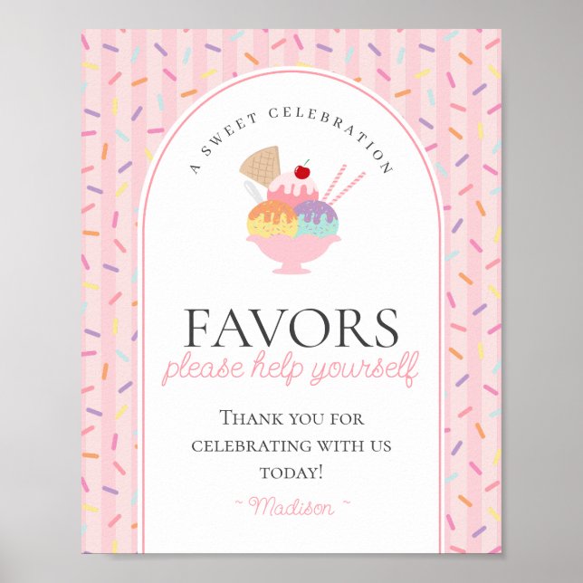 Poster Crème glacée Sundae Heres the Scoop Sweet Faveurs  (Devant)