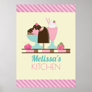 Poster Crème glacée Traite Cuisine personnalisée