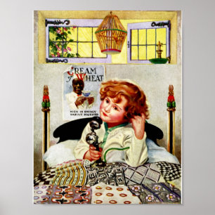Poster Crème vintage RARE de publicité de blé
