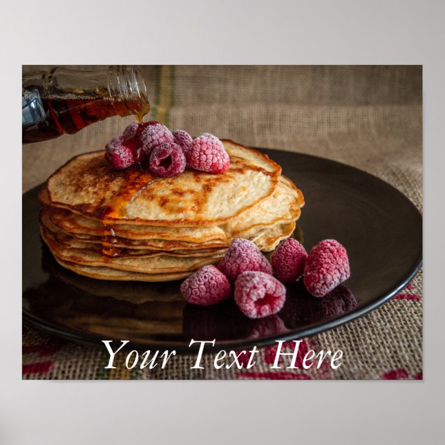 Poster Crêpes de framboise au sirop d'érable (Devant)