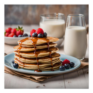 Poster Crêpes et lait
