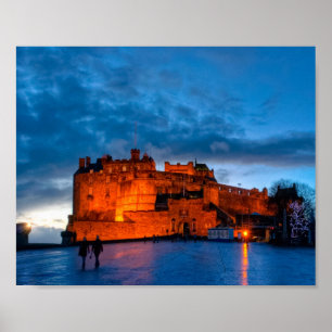 Poster Crépuscule au château 10x8 d'Edimbourg