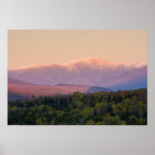 Poster Crépuscule et mont Washington dans le