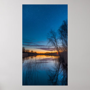 Poster Crépuscule étoilé sur le marais