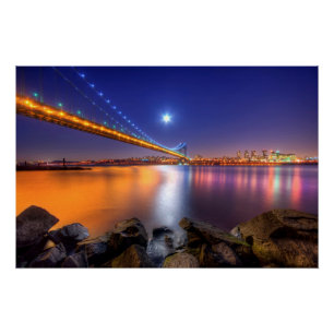 Poster Crépuscule, George Washington BridgePalisades, NJ.