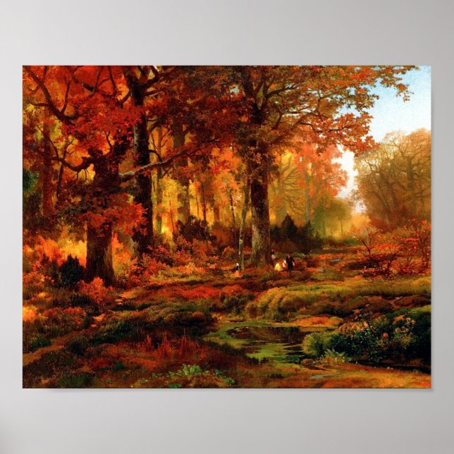 Poster Cresheim Glen, Wissahickon, Automne Thomas Moran (Devant)