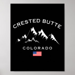 Poster Crested Butte Colorado Station de ski Rocky Mounta