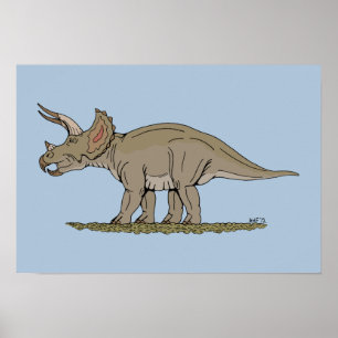 Poster Cretaceous Dinosaur Triceratops