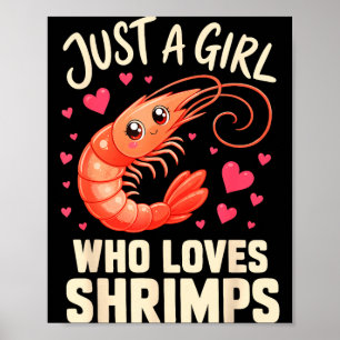 Poster Crevettes cajun fruits de mer fille