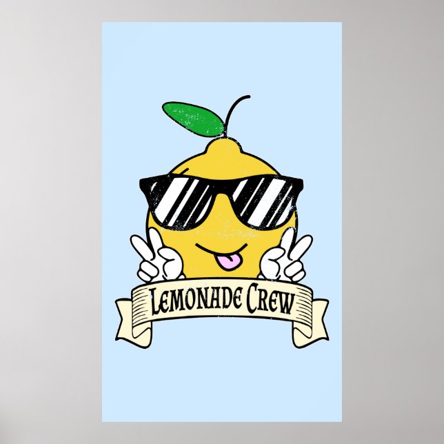 Poster Crew de limonade - Kawaii Peace Main et lunettes d (Devant)