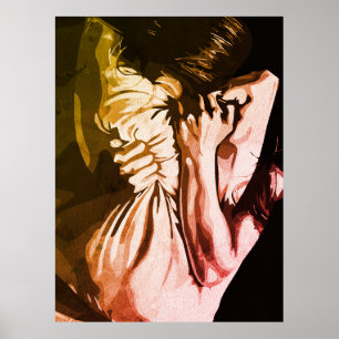 Poster Cri silencieux – Expression d'un tourment intérieu