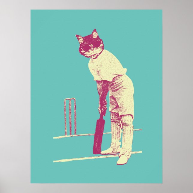 Poster cricket à chat vintage (Devant)