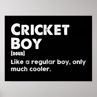 Poster Cricket Boy Drôle Définition Cricket Lover