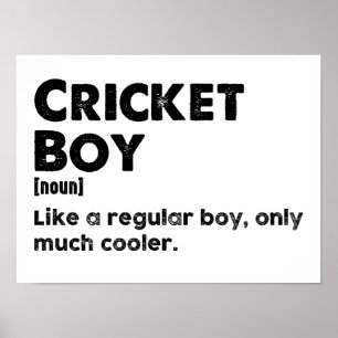 Poster Cricket Boy Funny Dictionnaire Définition