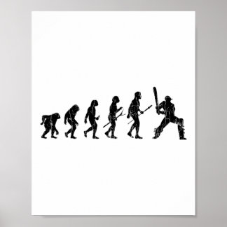 Poster Cricket Evolution Funny Graphic For Player 