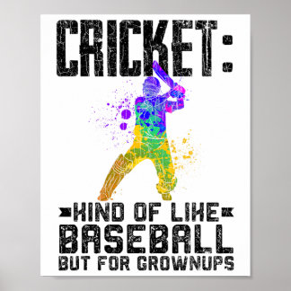 Poster Cricket Funny Sell For Grownups Graphic For Player