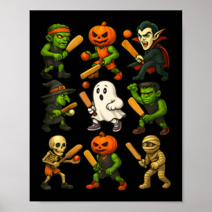 Poster Cricket Halloween Fantôme Vampire Squelette Costum