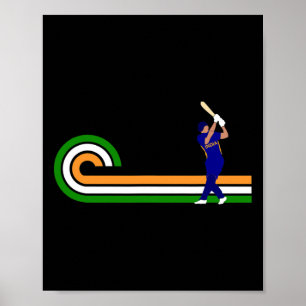 Poster Cricket Inde pour les joueurs de cricket et les jo