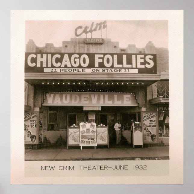Poster Crim Theatre, Vaudeville, Kilgore, TX 1931 / 32 (Devant)