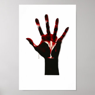 Poster Crimson Flow – Expression graphique de la main