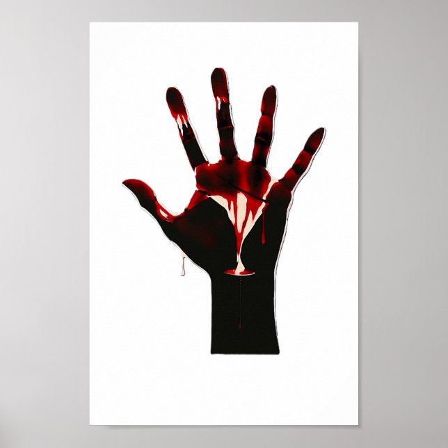 Poster Crimson Flow – Expression graphique de la main (Devant)