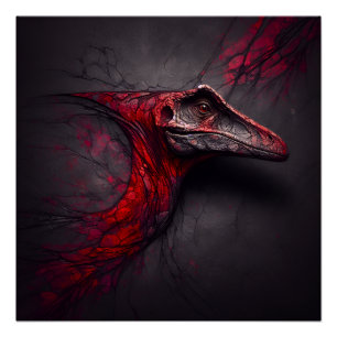 Poster Crimson Fossil Ouapproché - génie de l'IA