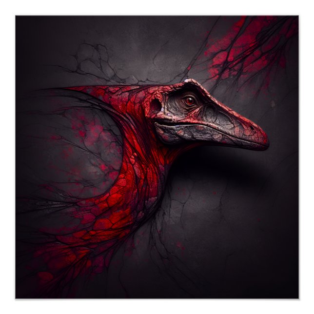 Poster Crimson Fossil Ouapproché - génie de l'IA (Devant)