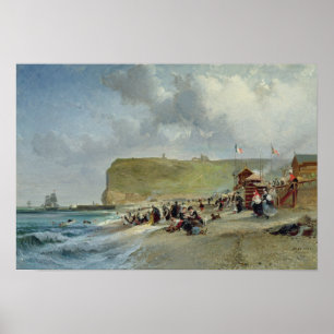 Poster Crinolines sur la plage, Fecamp, 1871