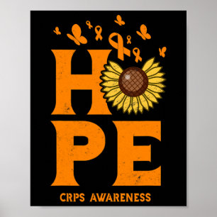 Poster Cris Orange Hope Vintage Tournesol sensibilisation