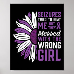 Poster Crises Ruban Violet Epilepsie Sensibilisation Epil