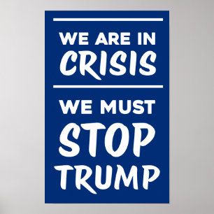 Poster CRISIS Anti-Trump Bleu Manifestation