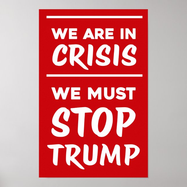 Poster CRISIS Anti-Trump | Red | Protest (Devant)