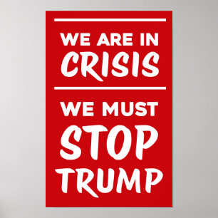 Poster CRISIS Anti-Trump   Rouge   Manifestation