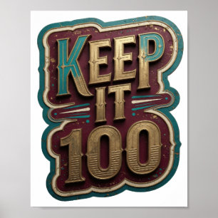 Poster Crisp Gold KEEP IT 100 Conception personnalisée v2