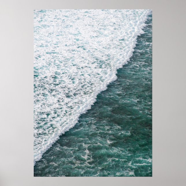 Poster Crisp Ocean Wave - Photographie aérienne côtière p (Devant)