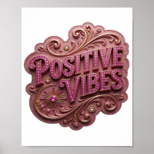 Poster Crisp Rose VIBES POSITIVES