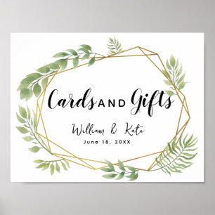 Poster cristal feuillage feuilles vertes cartes & cadeaux