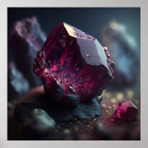 Cristal Inspiré de Spinelle Magenta Profond