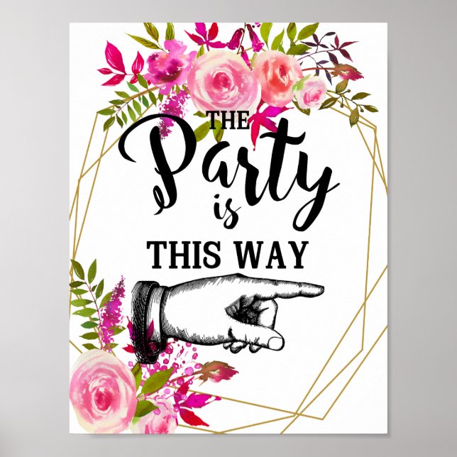 Poster cristal rose Pêche Roses DE CETTE FAÇON DOIGT POIN (Devant)