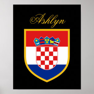 Poster Croatia Flag Personalized