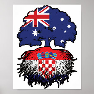 Poster Croatie Australien Croate Racines d'arbre