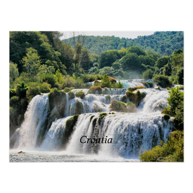 Poster Croatie, cascade pittoresque (Devant)