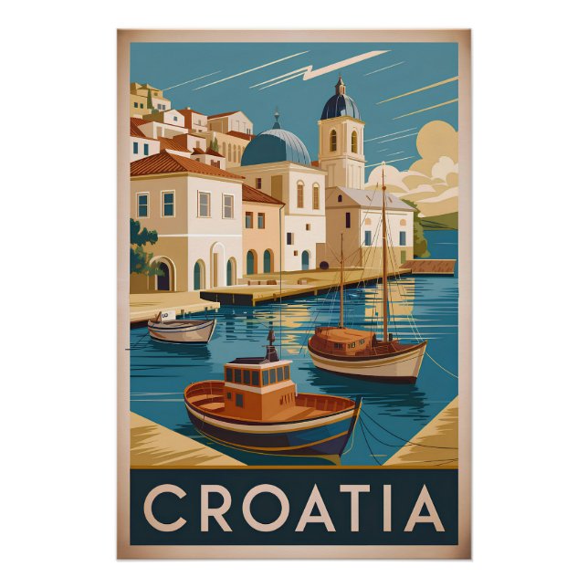 Poster Croatie vintage (Devant)