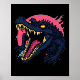 Poster Croc Affamé Alerte Yeux Hypnotiques Et Sourire Que