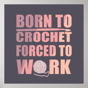 Poster crocheters cadeau drôle crochet devis