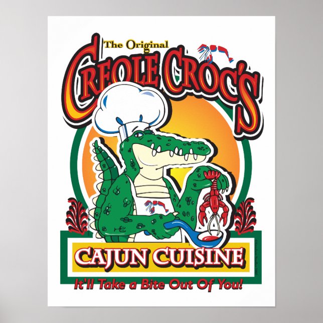 Poster Crocodile Cajun de la Nouvelle-Orléans (Devant)