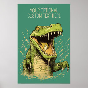 Poster Crocodile de texte personnalisé