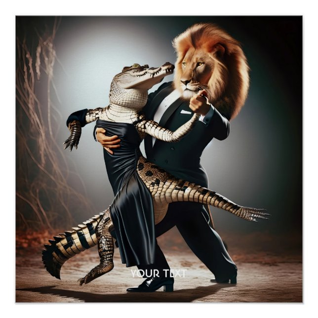 Poster Crocodile Imaginaire mignon Lion Tango (Devant)