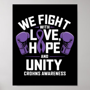 Poster Crohns Sensibilisation Amour Espoir Unité Violet R
